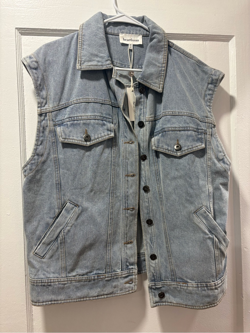 Heartloom Pale Blue Denim Jacket Vest